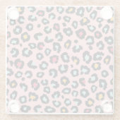 Leopard Exotic:シームカラフルレスおもしろい。 ガラスコースター (裏面)
