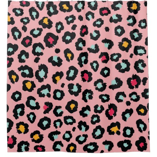 Leopard Exotic：シームカラフルレスおもしろい。 シャワーカーテン (正面)