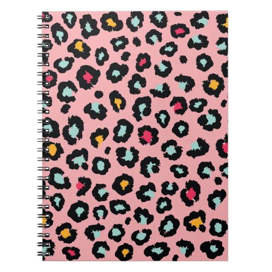 Leopard Exotic:シームカラフルレスおもしろい。 ノートブック (正面)