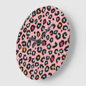 Leopard Exotic:シームカラフルレスおもしろい。 ラージ壁時計 (傾斜)