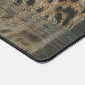 Leopard Eyes Above Water Artwork Desk Mat デスクマット (コーナー)