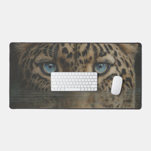 Leopard Eyes Above Water Artwork Desk Mat デスクマット (キーボード&マウス)