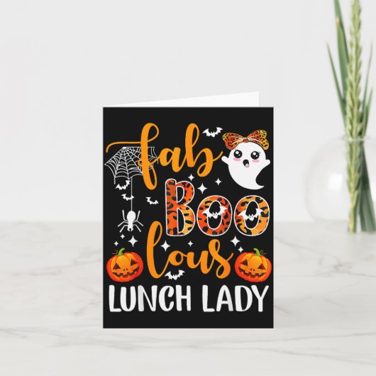Leopard Fab Boo Lous Lunch Lady Matching Group Tee カード (正面)