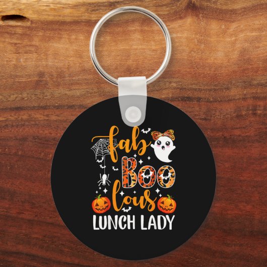 Leopard Fab Boo Lous Lunch Lady Matching Group Tee キーホルダー (正面)
