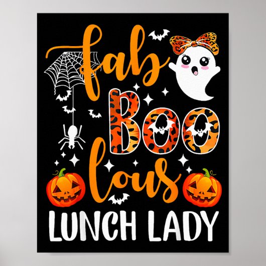 Leopard Fab Boo Lous Lunch Lady Matching Group Tee ポスター (正面)