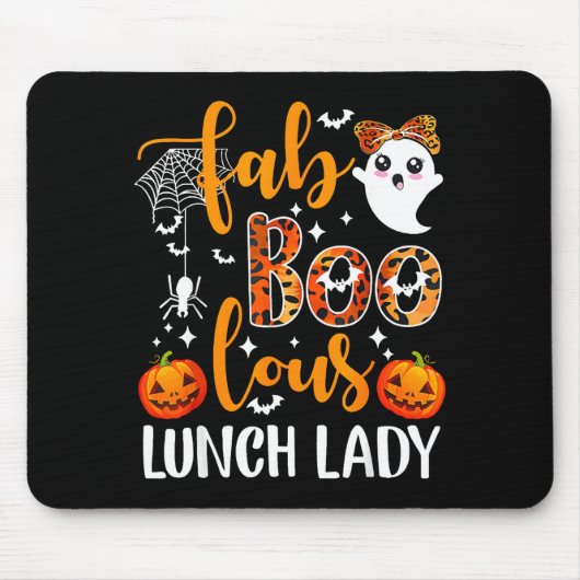 Leopard Fab Boo Lous Lunch Lady Matching Group Tee マウスパッド (正面)