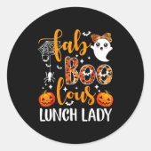 Leopard Fab Boo Lous Lunch Lady Matching Group Tee ラウンドシール (正面)