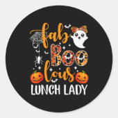 Leopard Fab Boo Lous Lunch Lady Matching Group Tee ラウンドシール (正面)