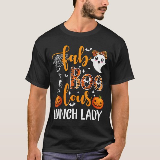 Leopard Fab Boo Lous Lunch Lady Matching Group Tee Tシャツ (正面)