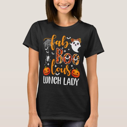 Leopard Fab Boo Lous Lunch Lady Matching Group Tee Tシャツ (正面)