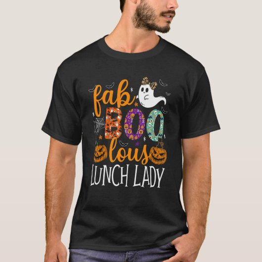 Leopard Fab Boo Lous Lunch Lady Team Teacher Spook Tシャツ (正面)
