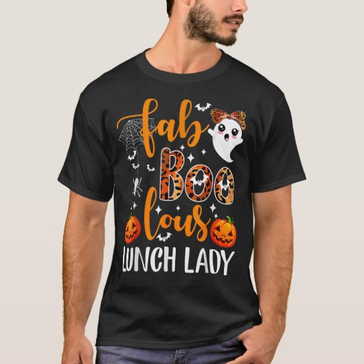 Leopard Fab Boo Lous Lunch Lady Team Teacher Spook Tシャツ (正面)