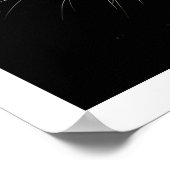 Leopard Faces Print Black and White Wildlife Art ポスター (角)