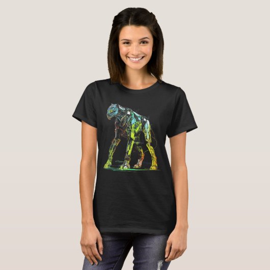 Leopard Fantasy Robot Artwork  Zoo Animal Tiger Tシャツ (正面フル)