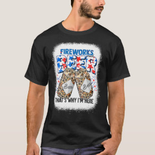 Leopard Fireworks & Beer That I's Here Men 4 Tシャツ