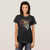 Leopard flower  animal leopard tシャツ (正面フル)