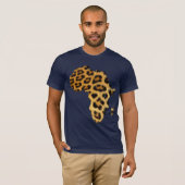 Leopard Fur-effect Map of AFRICAファッションT型 Tシャツ (正面フル)