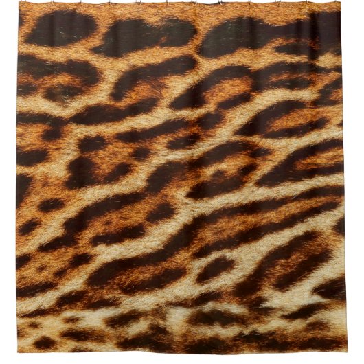 Leopard fur textures. Animal print シャワーカーテン (正面)