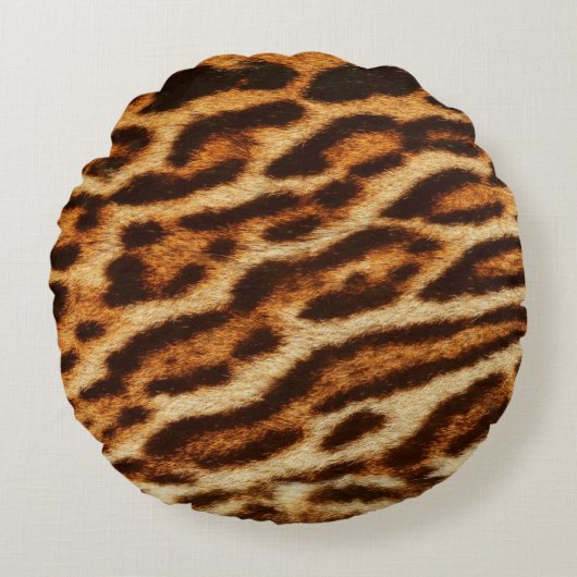 Leopard fur textures. Animal print ラウンドクッション (正面)