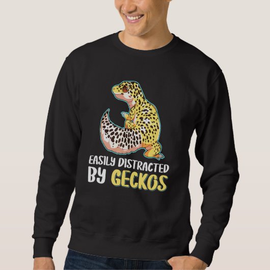 Leopard Gecko容易にGeckosに気を取られる スウェットシャツ (正面)