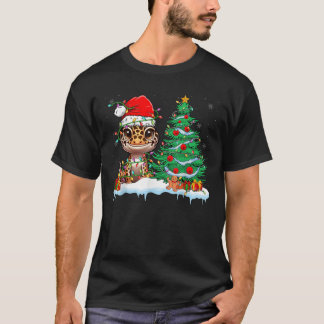 Leopard Gecko Funny Gecko Wearing Santa Hat Christ Tシャツ