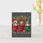 Leopard Gecko In Christmas Socks Lights Leopard Ge カード (黄色い花)