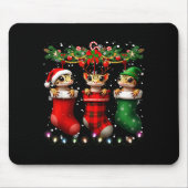 Leopard Gecko In Christmas Socks Lights Leopard Ge マウスパッド (正面)