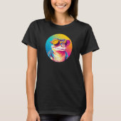 Leopard Gecko Reptile Wearing Sunglasses Retro Tシャツ (正面)