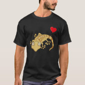 Leopard Gecko With Heart Balloon Valentines Day Lo Tシャツ (正面)