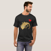 Leopard Gecko With Heart Balloon Valentines Day Lo Tシャツ (正面フル)