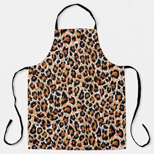 Leopard Geometric:パターン(の模様が)あるイラストレーション エプロン (正面)