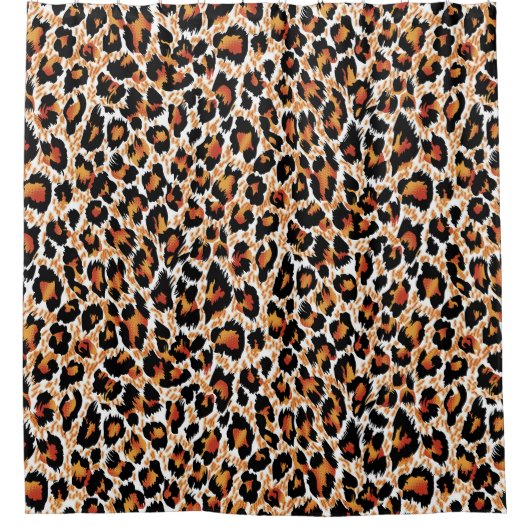 Leopard Geometric:パターン（の模様が）あるイラストレーション シャワーカーテン (正面)