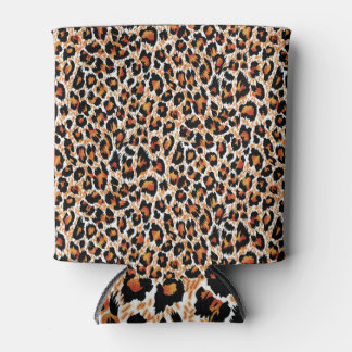 Leopard Geometric:パターン（の模様が）あるイラストレーション 缶クーラー