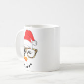 Leopard Gles Santa Claus Snowman Face Christmas Co コーヒーマグカップ (正面左)