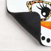 Leopard Gles Santa Claus Snowman Face Christmas Co マウスパッド (コーナー)