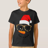Leopard Gles Santa Claus Snowman Face Christmas Co Tシャツ (正面)