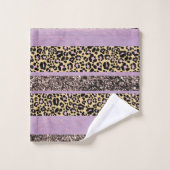 Leopard Glitter Stripes Glam 1 バスタオルセット (ウォッシュタオル)