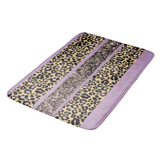 Leopard Glitter Stripes Glam 1 バスマット (アングル)