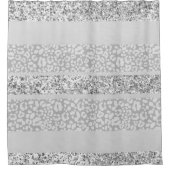 Leopard Glitter Stripes Glam 7 シャワーカーテン (正面)