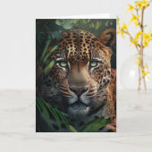 Leopard Greeting Card カード (黄色い花)