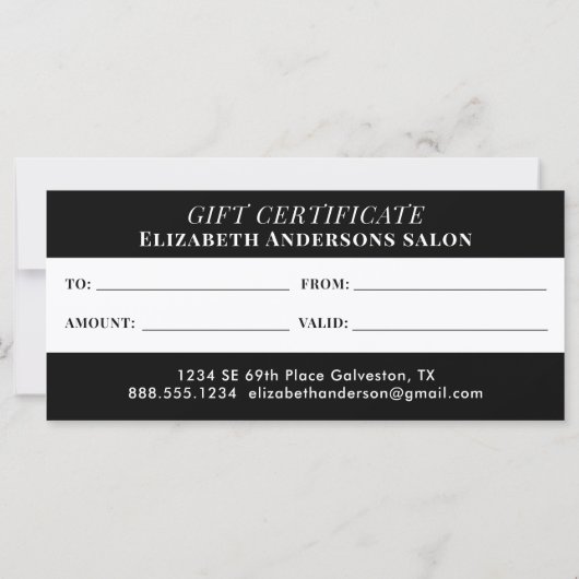 Leopard Hairstylist Beauty Salon Gift certificate (裏面)