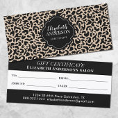Leopard Hairstylist Beauty Salon Gift certificate