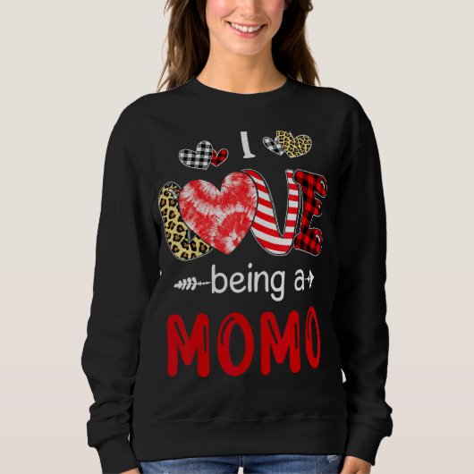 Leopard Happy Mother's Day I Love Being A Momo Buf スウェットシャツ (正面)