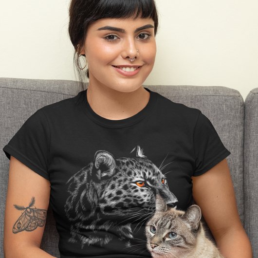 Leopard Head Graphic Animal Big Cat Tシャツ