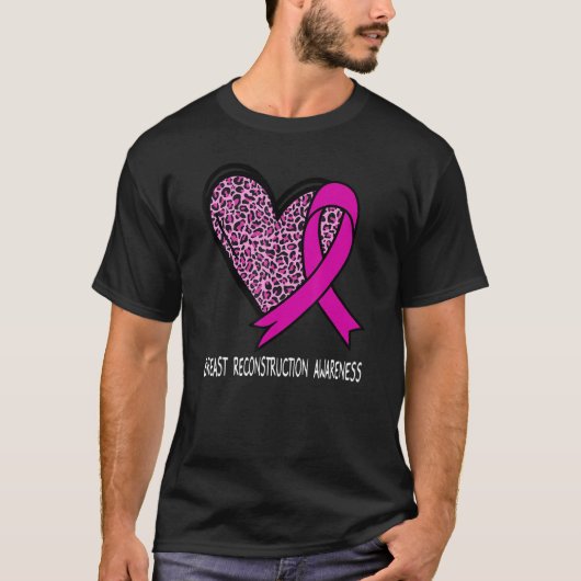 Leopard Heart Breast Reconstruction Awareness Pink Tシャツ (正面)