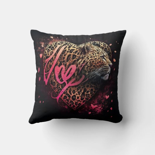 Leopard Heart Love Graffiti Art クッション (裏面)