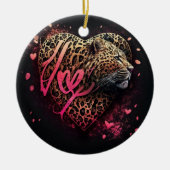 Leopard Heart Love Graffiti Art                    セラミックオーナメント (正面)