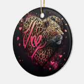 Leopard Heart Love Graffiti Art                    セラミックオーナメント (左)