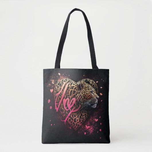 Leopard Heart Love Graffiti Art                    トートバッグ (正面)