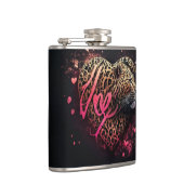 Leopard Heart Love Graffiti Art                    フラスク (右)